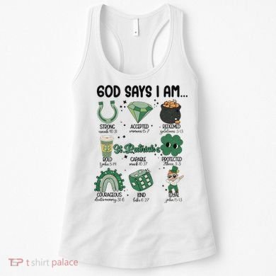 God Says I Am Retro St PatrickS Day Women's Tank Top