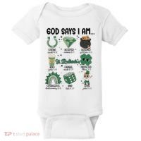 God Says I Am Retro St PatrickS Day Baby Bodysuit thumb 0