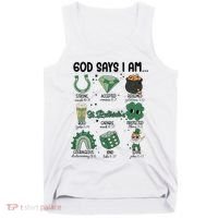 God Says I Am Retro St PatrickS Day Tank Top thumb 0