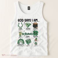 God Says I Am Retro St PatrickS Day Tank Top thumb 2