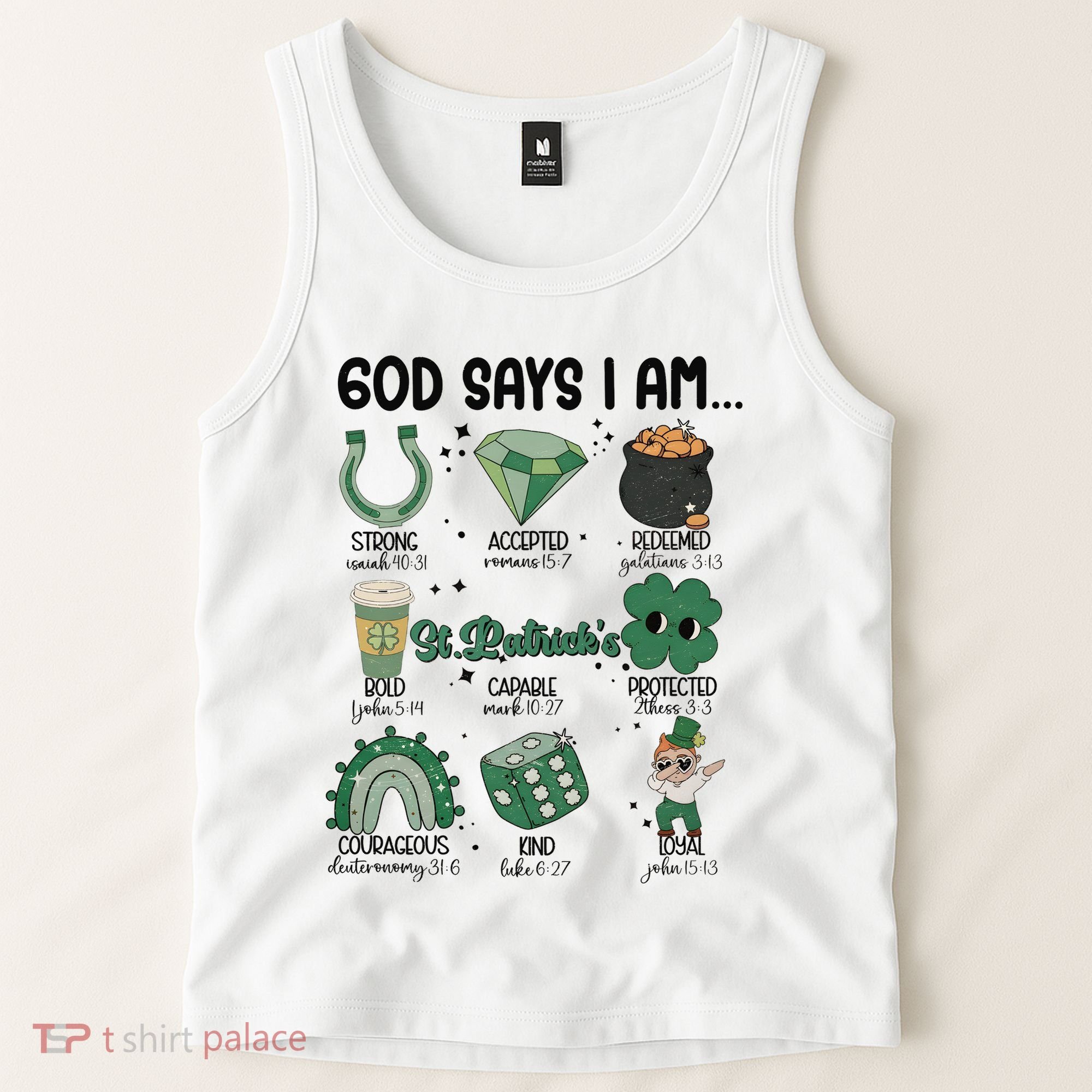 God Says I Am Retro St PatrickS Day Tank Top