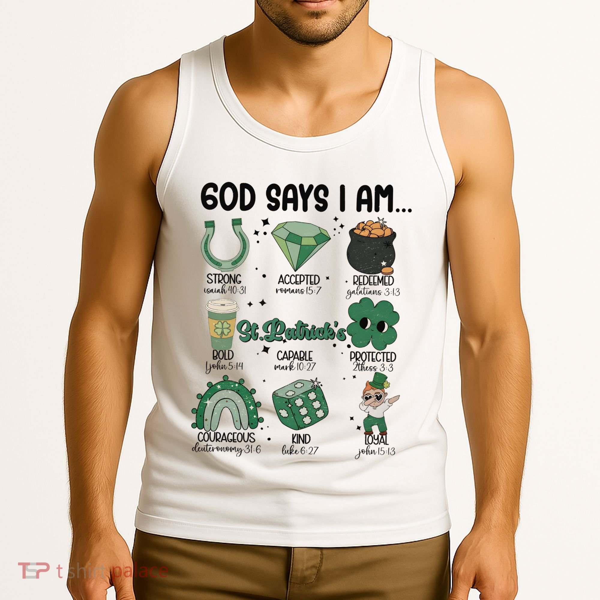 God Says I Am Retro St PatrickS Day Tank Top