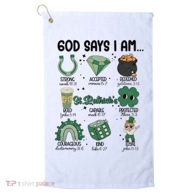 God Says I Am Retro St PatrickS Day Golf Towel