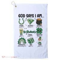 God Says I Am Retro St PatrickS Day Golf Towel thumb 0