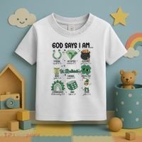 God Says I Am Retro St PatrickS Day Toddler T-Shirt thumb 3