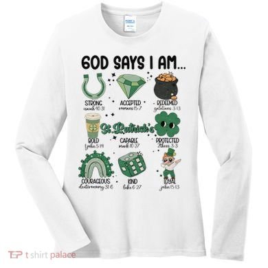 God Says I Am Retro St PatrickS Day Women's Long Sleeve Shirt
