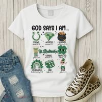 God Says I Am Retro St PatrickS Day Women's T-Shirt thumb 3