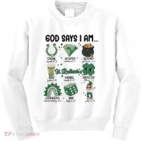 God Says I Am Retro St PatrickS Day Kids Sweatshirt thumb 0