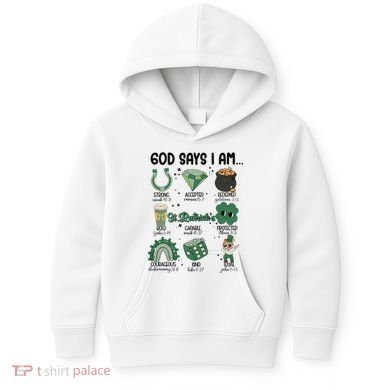 God Says I Am Retro St PatrickS Day Kids Hoodie