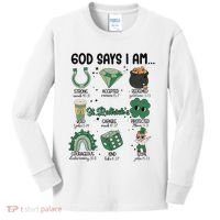 God Says I Am Retro St PatrickS Day Kids Long Sleeve Shirt thumb 0