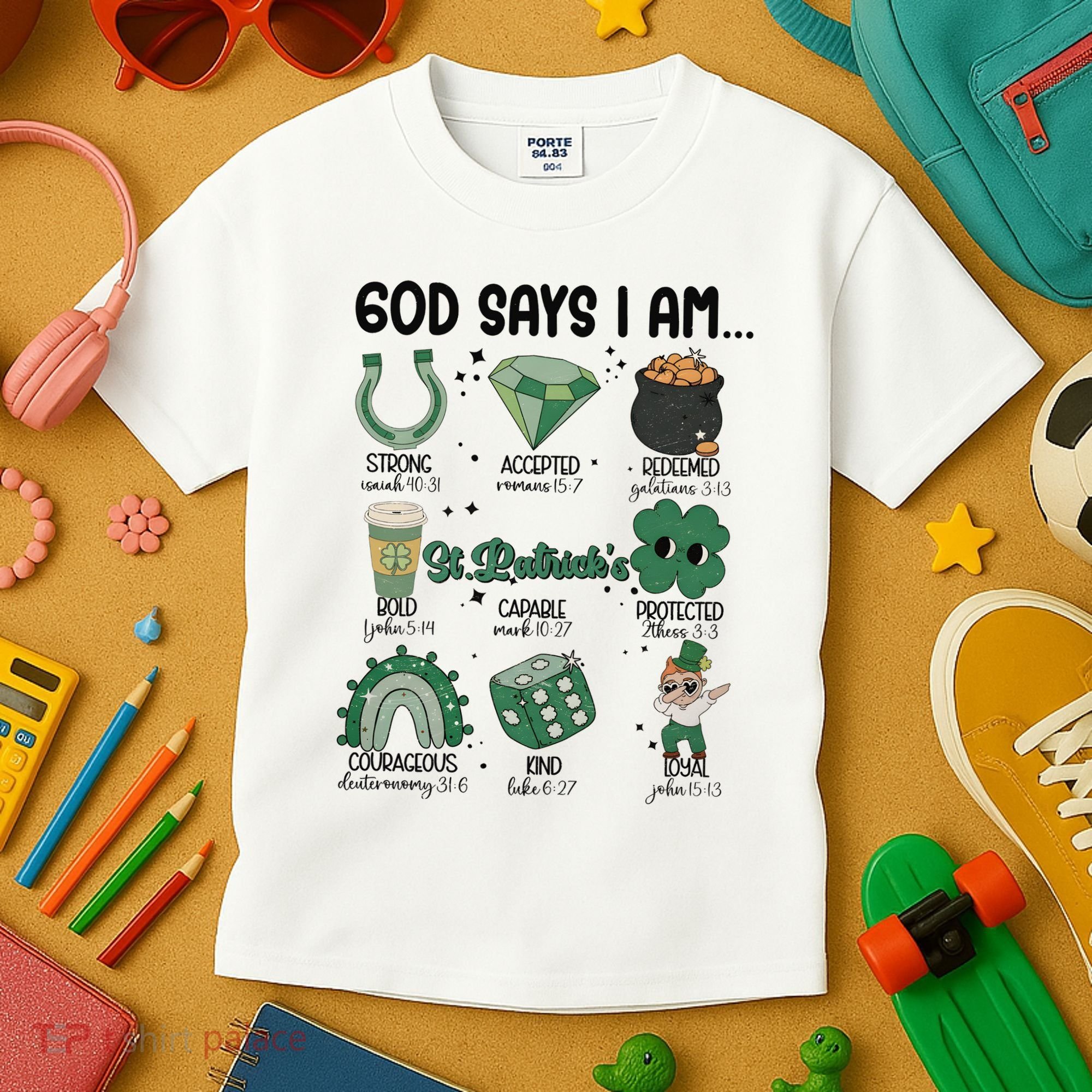 God Says I Am Retro St PatrickS Day Kids T-Shirt