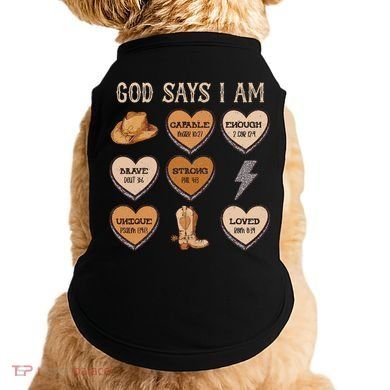 God Say I Am Conversation Heart Rodeo Western Christian Doggie Tank