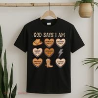 God Say I Am Conversation Heart Rodeo Western Christian T-Shirt thumb 2