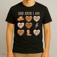 God Say I Am Conversation Heart Rodeo Western Christian T-Shirt thumb 3