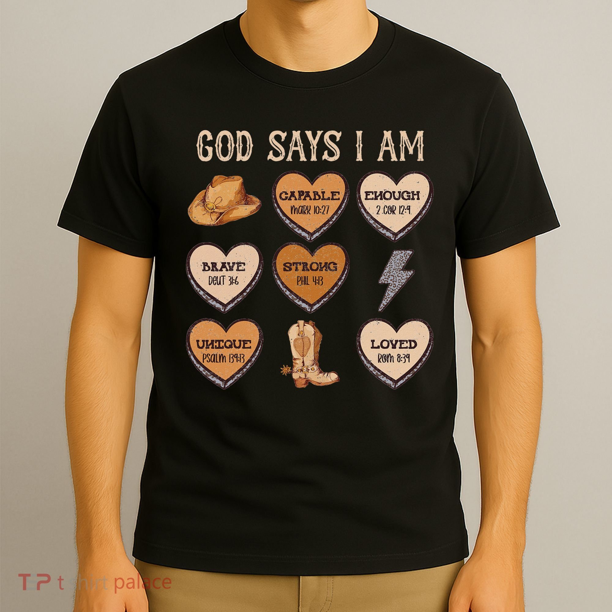 God Say I Am Conversation Heart Rodeo Western Christian T-Shirt