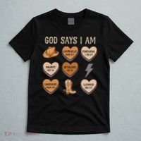 God Say I Am Conversation Heart Rodeo Western Christian T-Shirt thumb 5