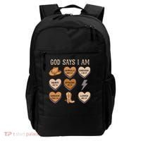 God Say I Am Conversation Heart Rodeo Western Christian Backpack thumb 0