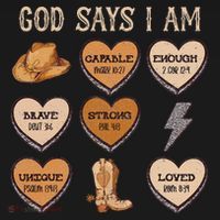 God Say I Am Conversation Heart Rodeo Western Christian Women's Hoodie thumb 2