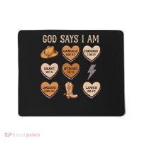 God Say I Am Conversation Heart Rodeo Western Christian Mousepad thumb 0