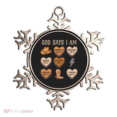 God Say I Am Conversation Heart Rodeo Western Christian Ornament
