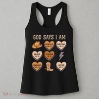 God Say I Am Conversation Heart Rodeo Western Christian Women's Tank Top thumb 3