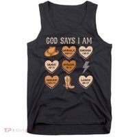 God Say I Am Conversation Heart Rodeo Western Christian Tank Top thumb 0