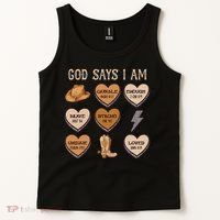 God Say I Am Conversation Heart Rodeo Western Christian Tank Top thumb 2
