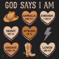 God Say I Am Conversation Heart Rodeo Western Christian Golf Towel thumb 3
