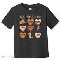 God Say I Am Conversation Heart Rodeo Western Christian Toddler T-Shirt thumb 0