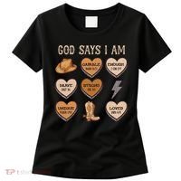 God Say I Am Conversation Heart Rodeo Western Christian Women's T-Shirt thumb 0