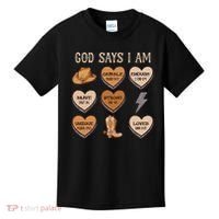 God Say I Am Conversation Heart Rodeo Western Christian Kids T-Shirt thumb 0