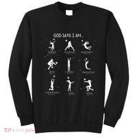 God Says I Am Christian Bible Verse Religious Volleyball Sweatshirt thumb 0