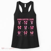 God Says I Am Coquette Bow Valentines Day Christian Women Women's Tank Top thumb 0