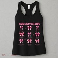 God Says I Am Coquette Bow Valentines Day Christian Women Women's Tank Top thumb 3