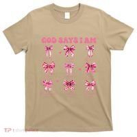 God Says I Am Coquette Bow Valentines Day Christian Women T-Shirt thumb 0