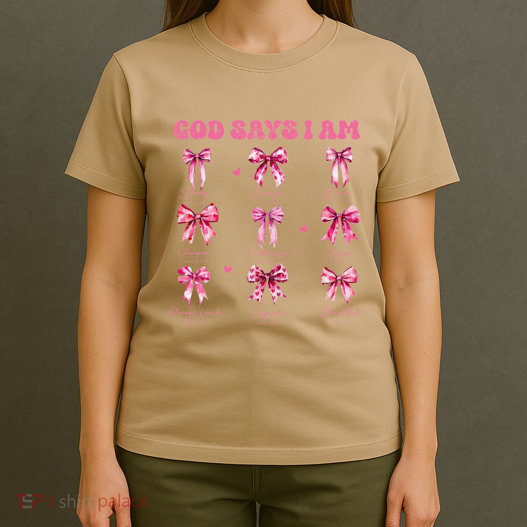 God Says I Am Coquette Bow Valentines Day Christian Women T-Shirt