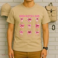 God Says I Am Coquette Bow Valentines Day Christian Women T-Shirt thumb 6