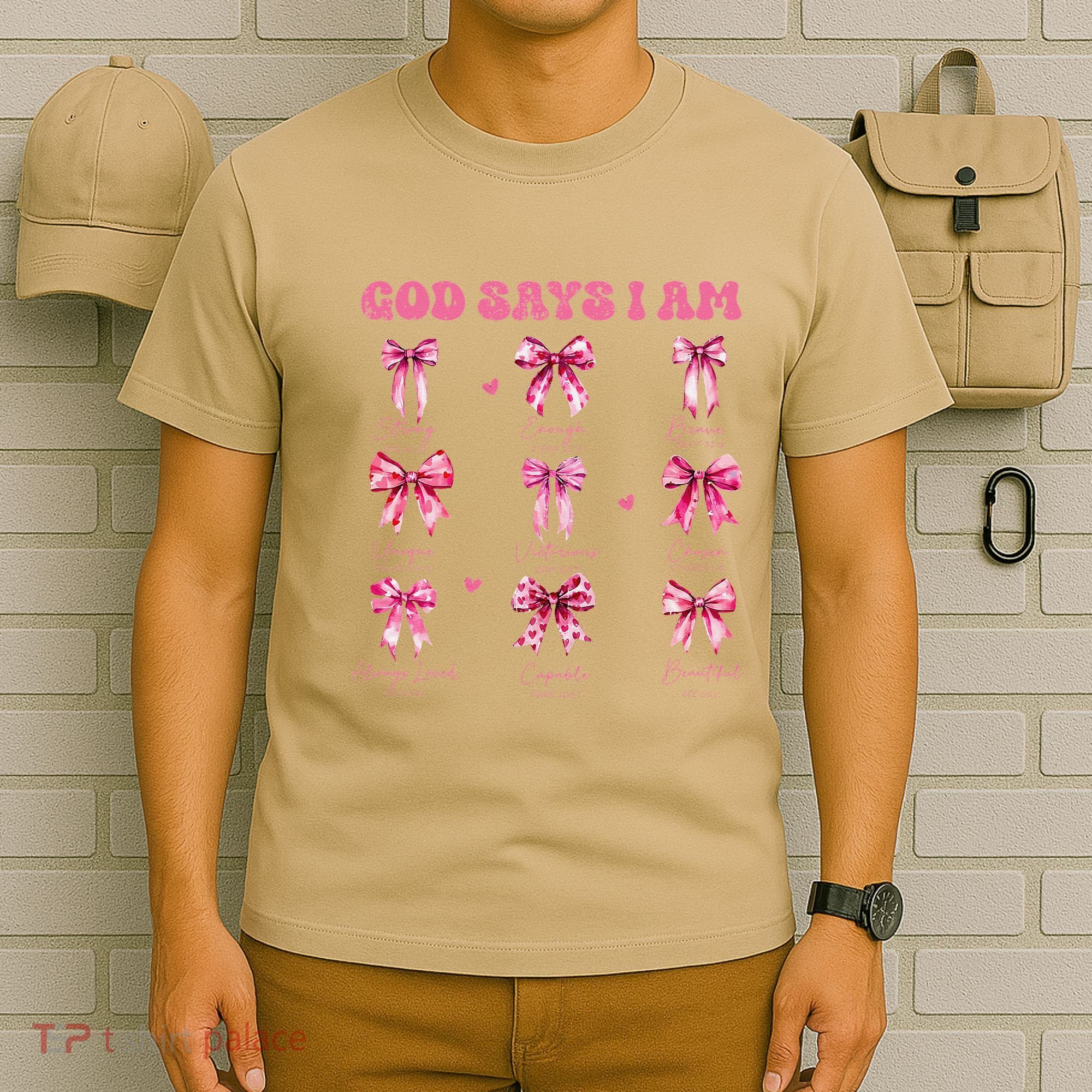 God Says I Am Coquette Bow Valentines Day Christian Women T-Shirt