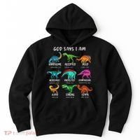 God Says I Am Dinosaur Funny Dino Bible Verse Hoodie thumb 0