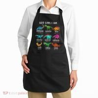 God Says I Am Dinosaur Funny Dino Bible Verse Apron thumb 2