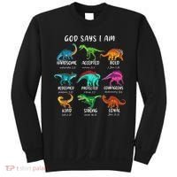 God Says I Am Dinosaur Funny Dino Bible Verse Sweatshirt thumb 0