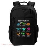God Says I Am Dinosaur Funny Dino Bible Verse Backpack thumb 0