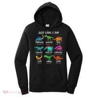 God Says I Am Dinosaur Funny Dino Bible Verse Women's Hoodie thumb 0