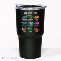 God Says I Am Dinosaur Funny Dino Bible Verse Tumbler thumb 0