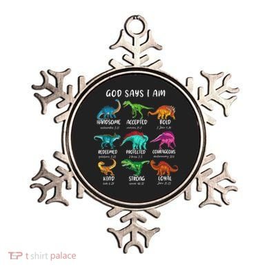 God Says I Am Dinosaur Funny Dino Bible Verse Ornament