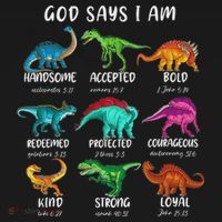 God Says I Am Dinosaur Funny Dino Bible Verse Ornament thumb 1