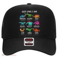 God Says I Am Dinosaur Funny Dino Bible Verse Hat thumb 0