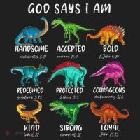 God Says I Am Dinosaur Funny Dino Bible Verse Golf Towel thumb 3