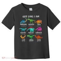 God Says I Am Dinosaur Funny Dino Bible Verse Toddler T-Shirt thumb 0