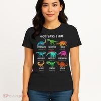 God Says I Am Dinosaur Funny Dino Bible Verse Women's T-Shirt thumb 4